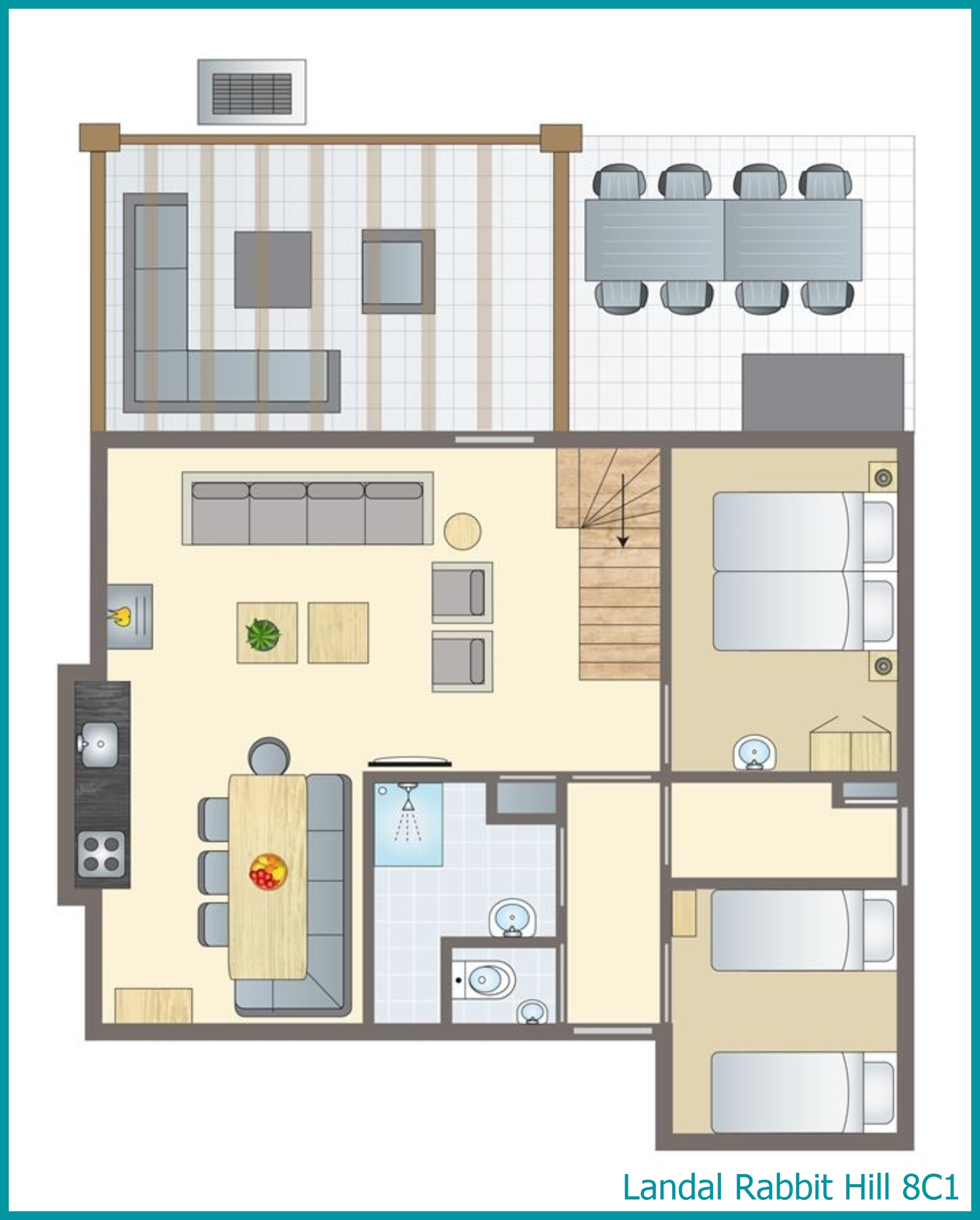 8-Personen-Ferienhaus 8C1 in Rabbit Hill