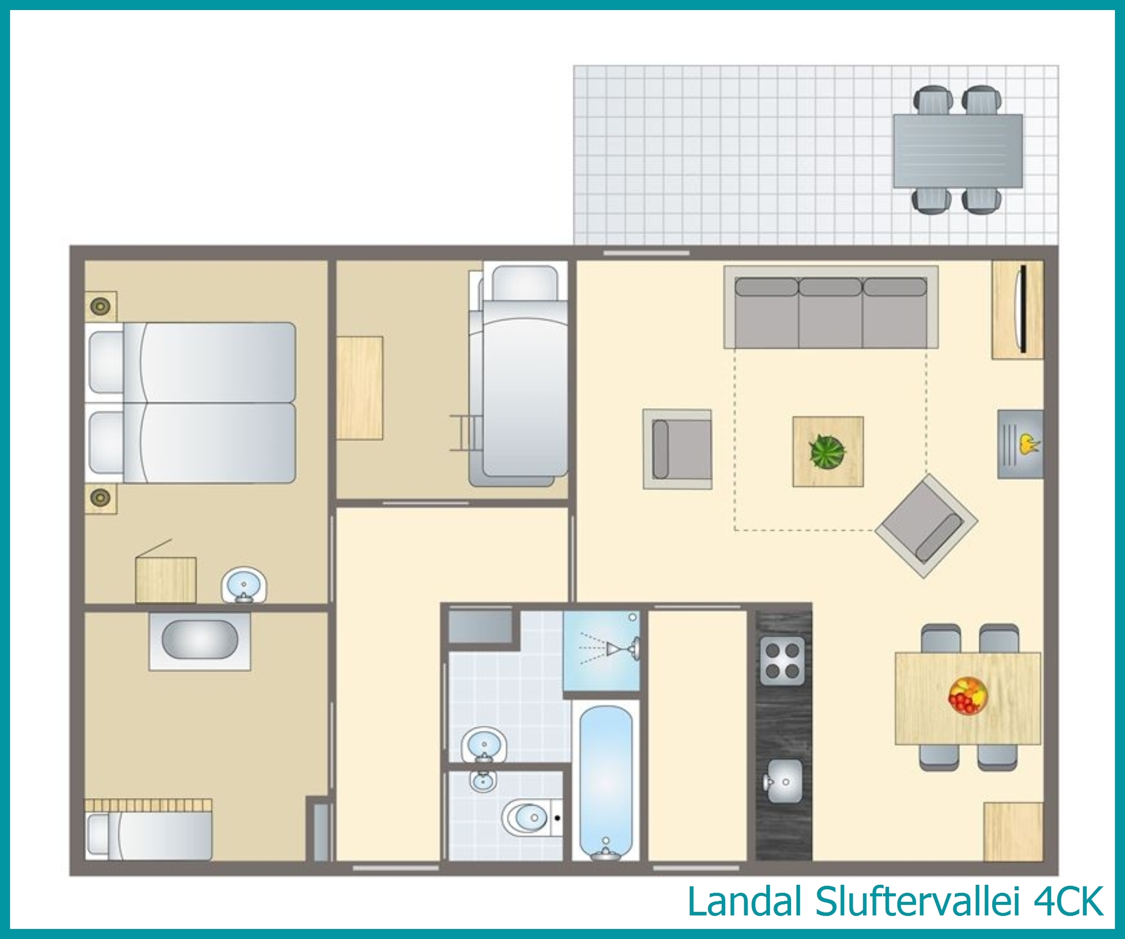 4-Personen-Kinder-Ferienhaus 4CK in Sluftervallei