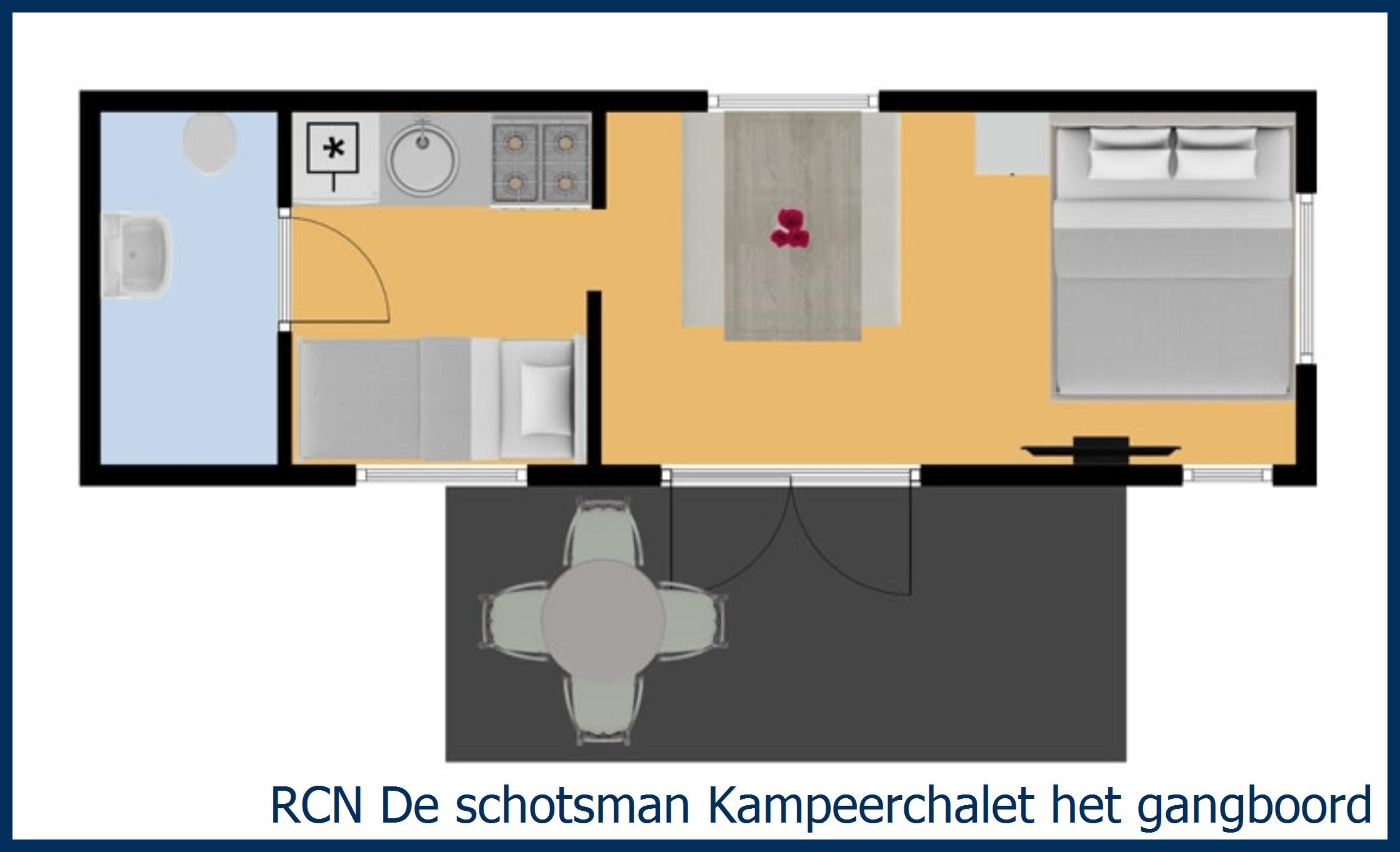 Blockhütte Kampeer het gangboord in De Schotsman