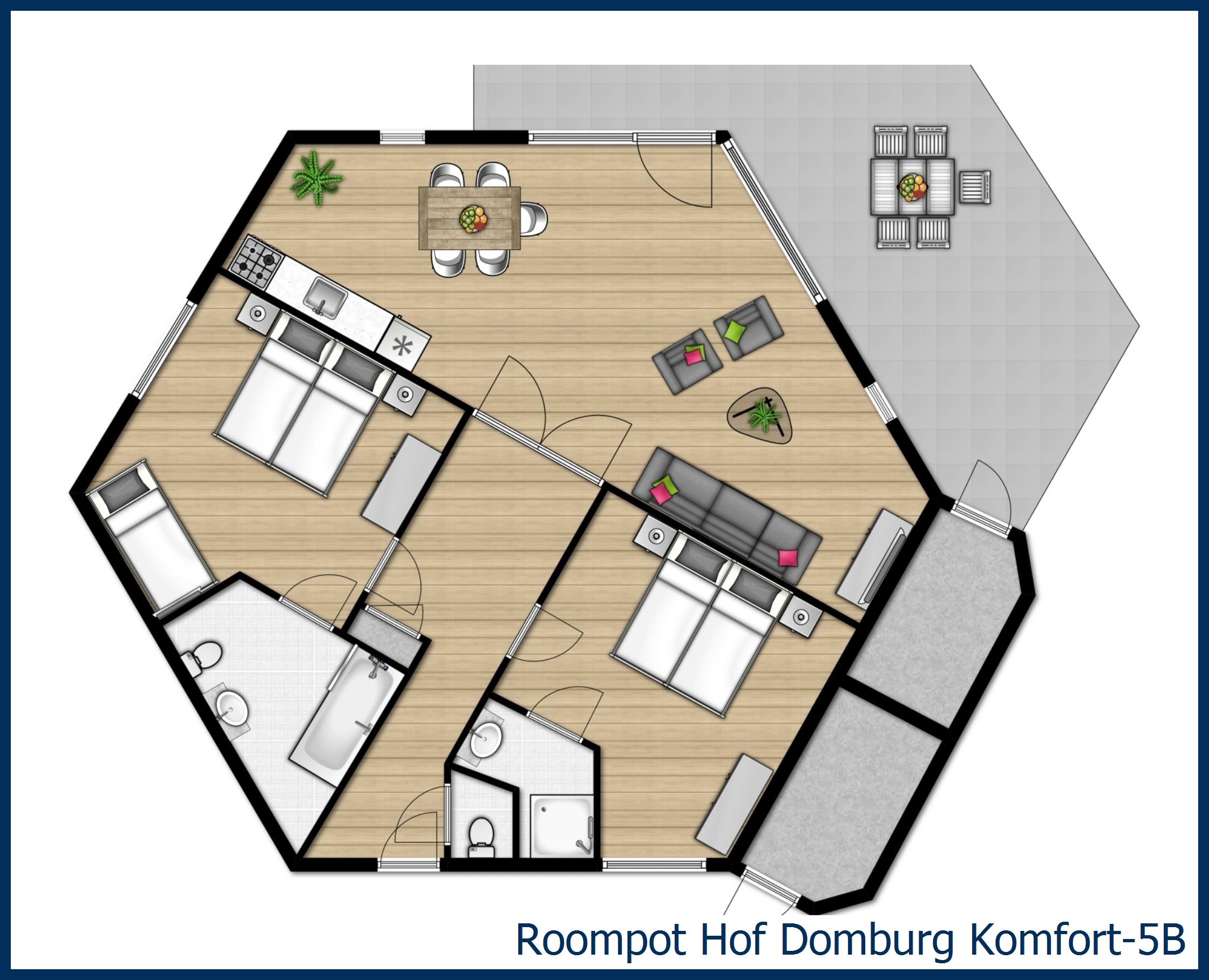 Bungalow Komfort-5B in Hof Domburg