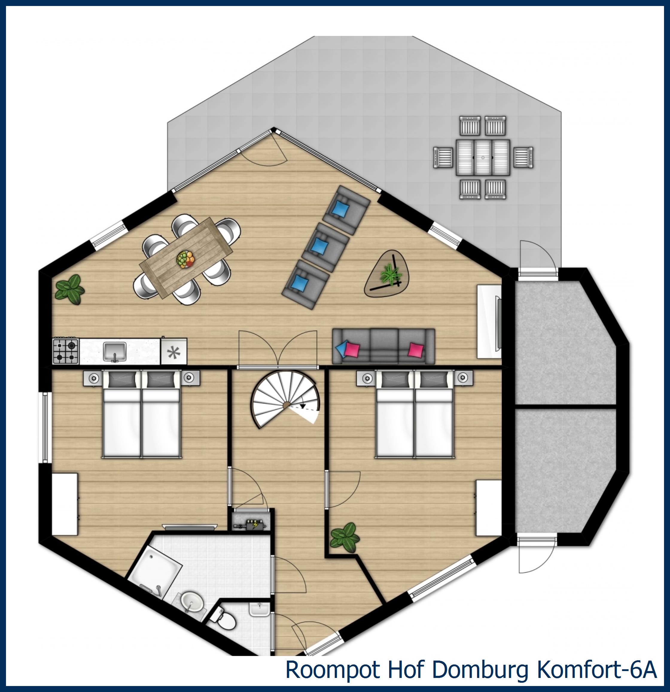 Bungalow Komfort-6A in Hof Domburg