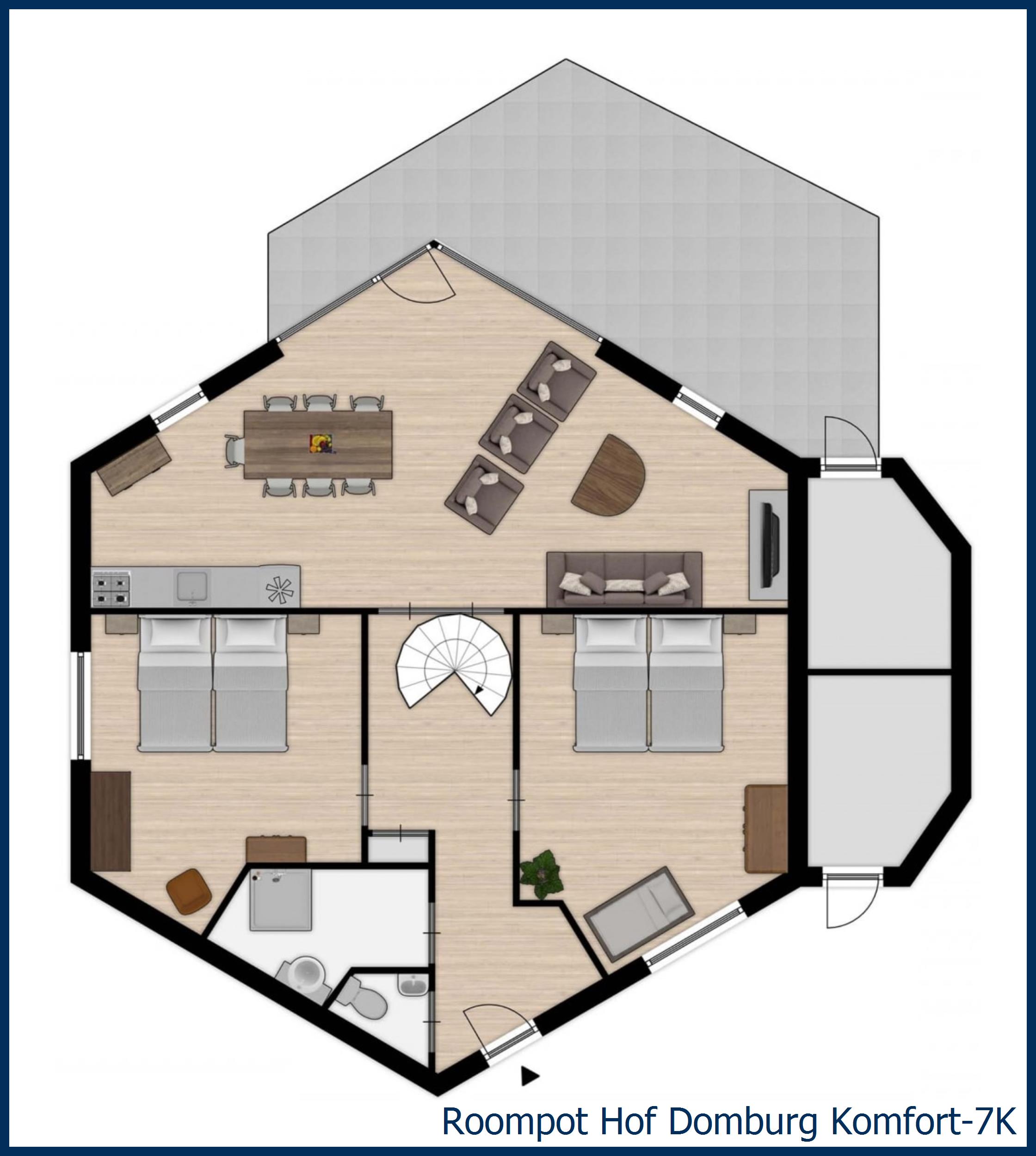 Bungalow Komfort-7K in Hof Domburg